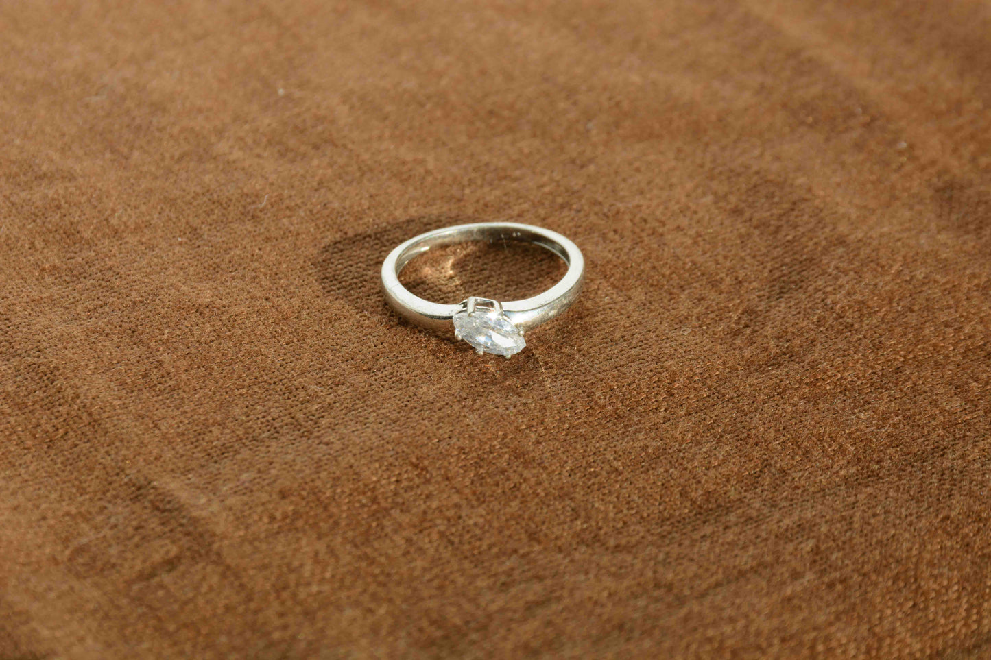Zilver zirkonia marquise ring