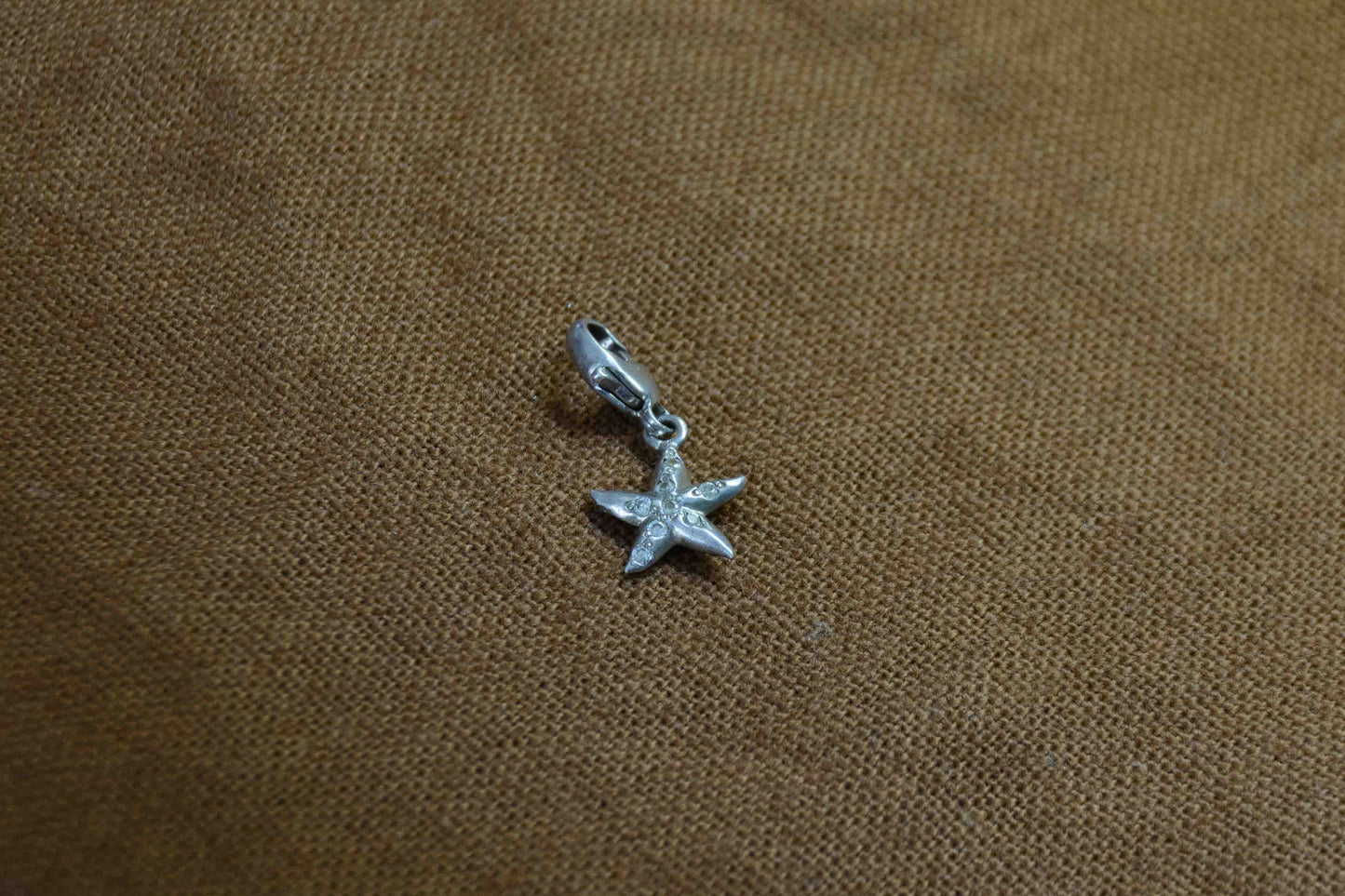 Zilver zeester met zirkonia kettinghanger