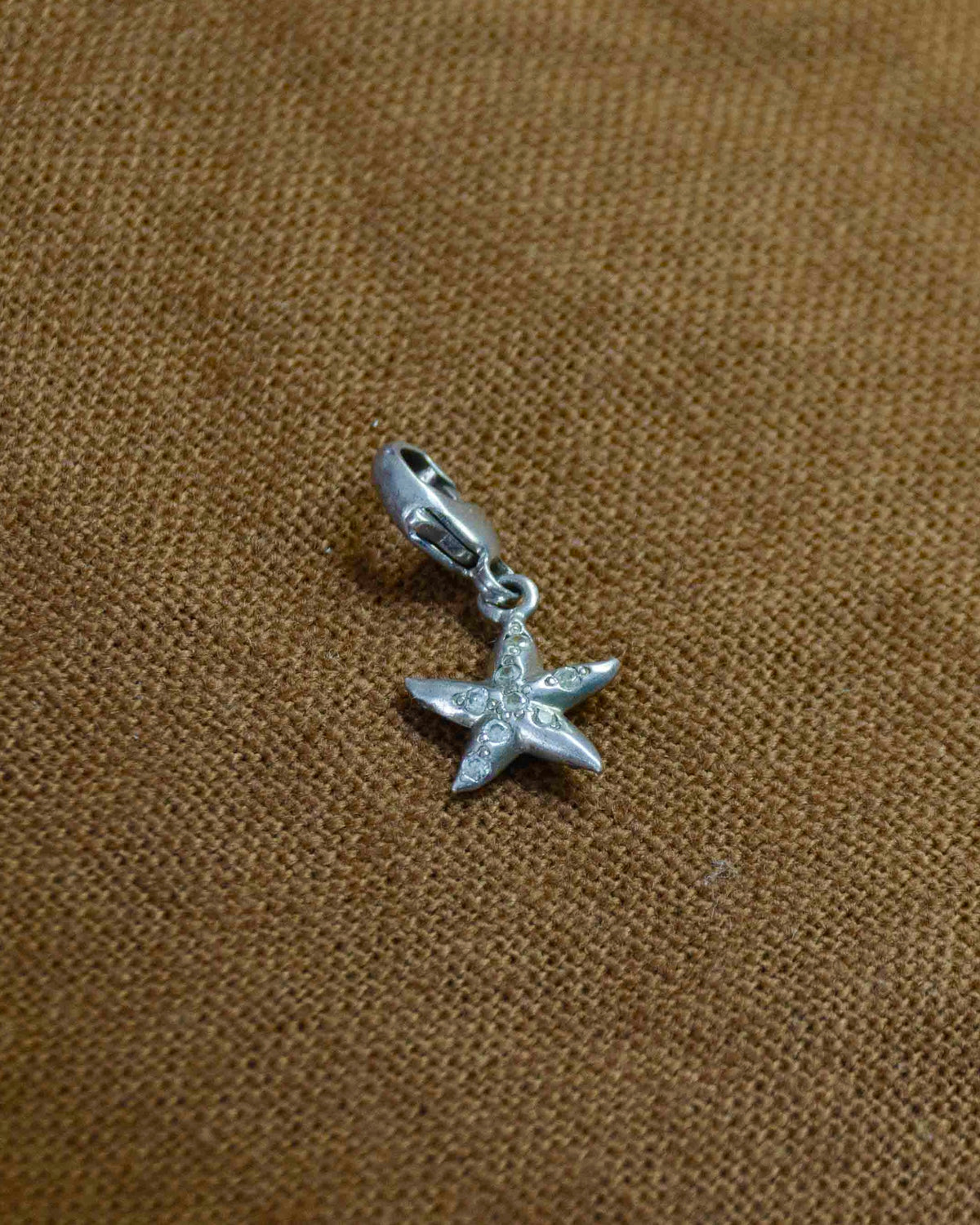 Zilver zeester met zirkonia kettinghanger
