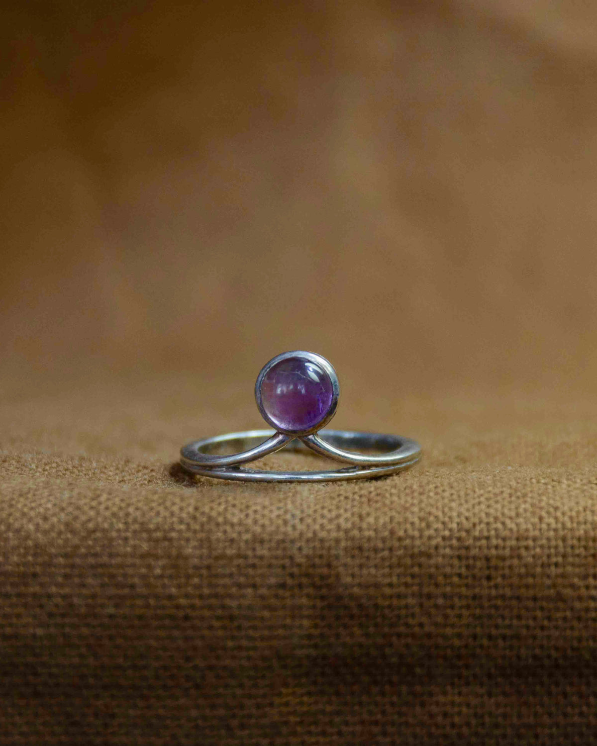 Zilver amethist ring