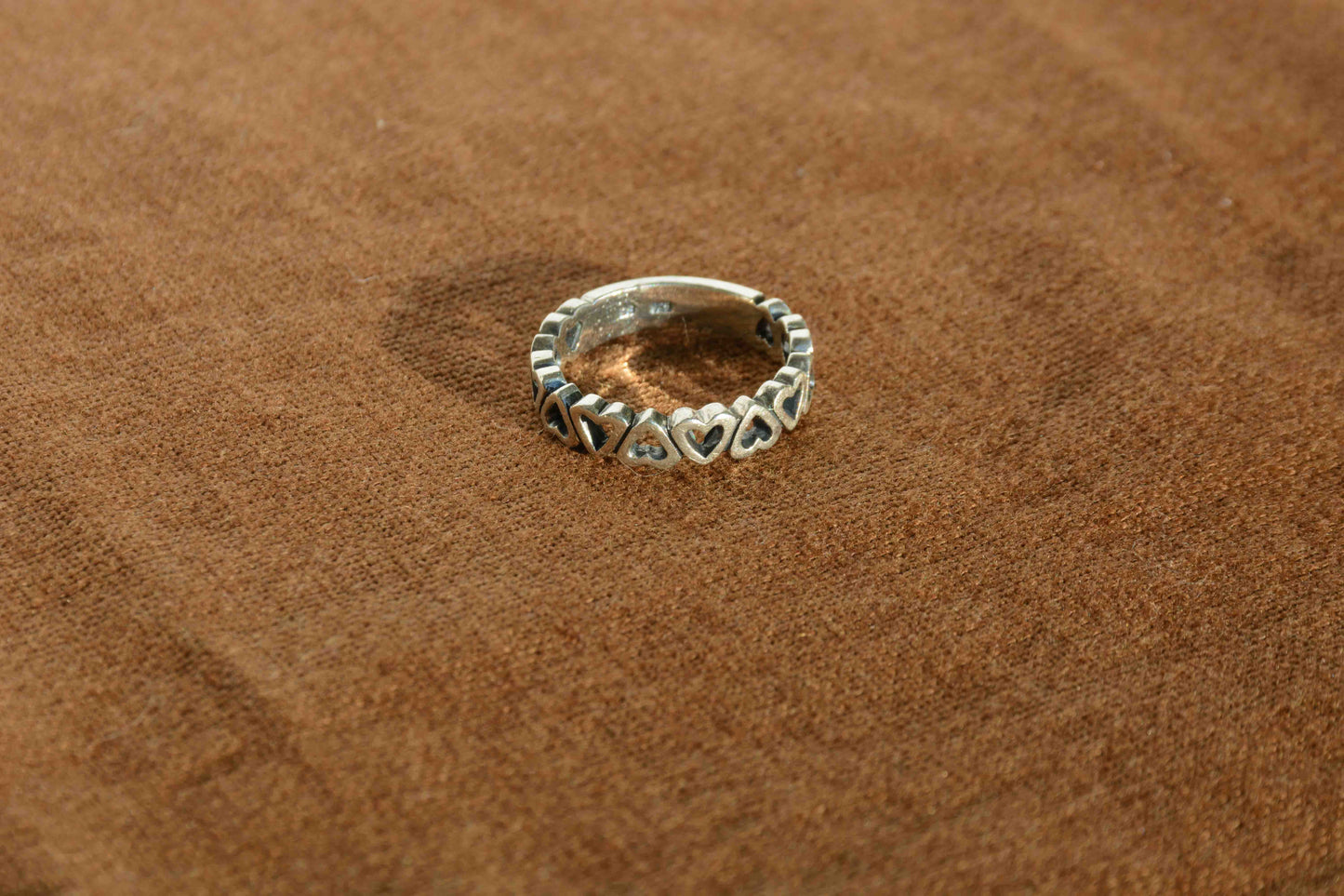 Zilver hartjes ring