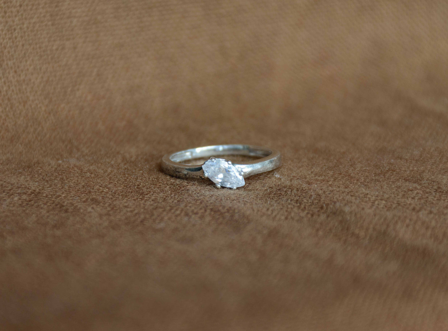 Zilver zirkonia marquise ring