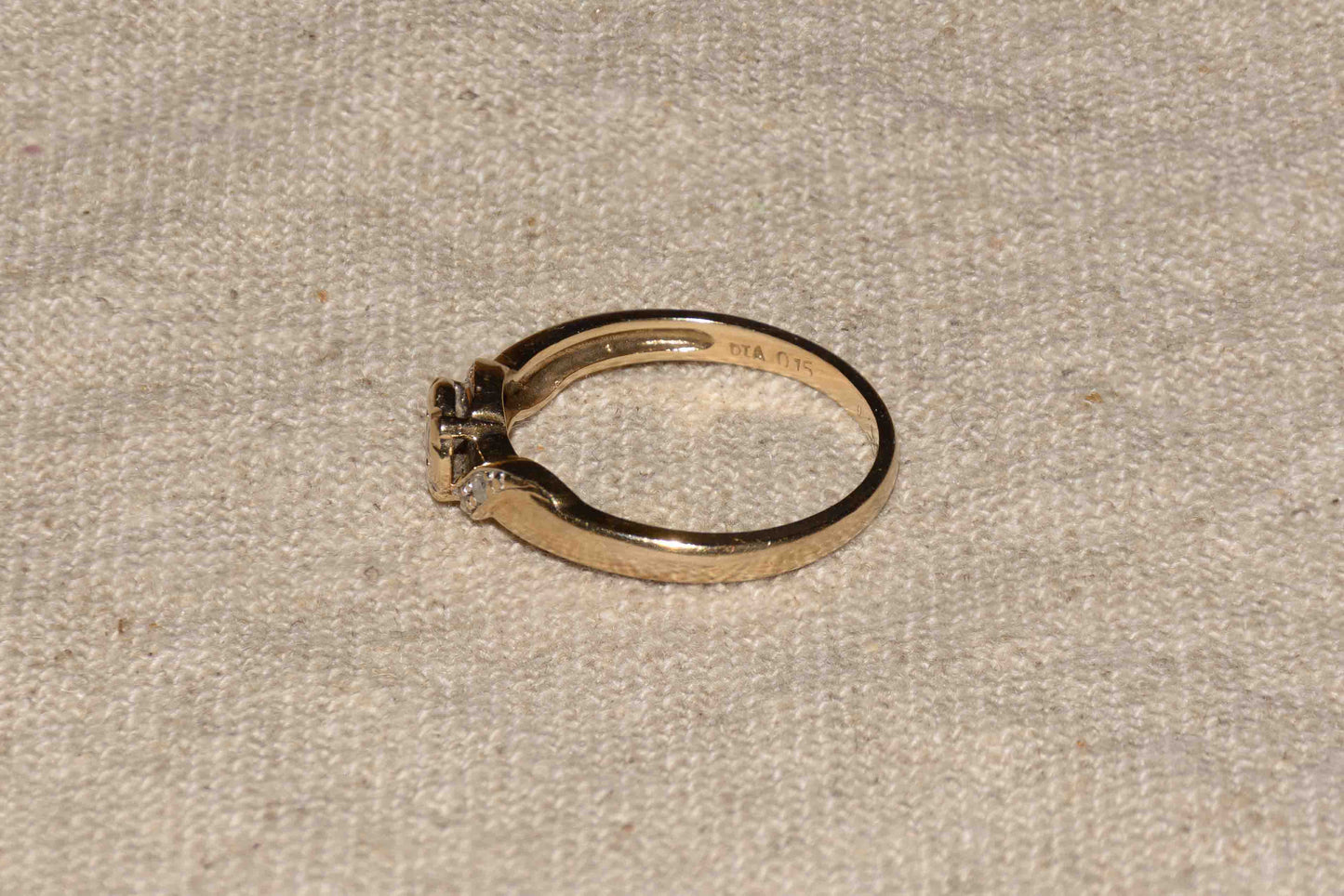 Diamant geelgoud solitair ring