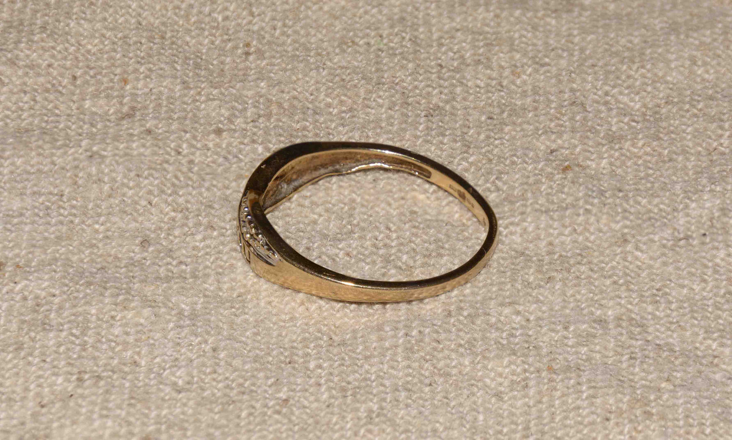 Diamant 'i love you' geelgoud ring