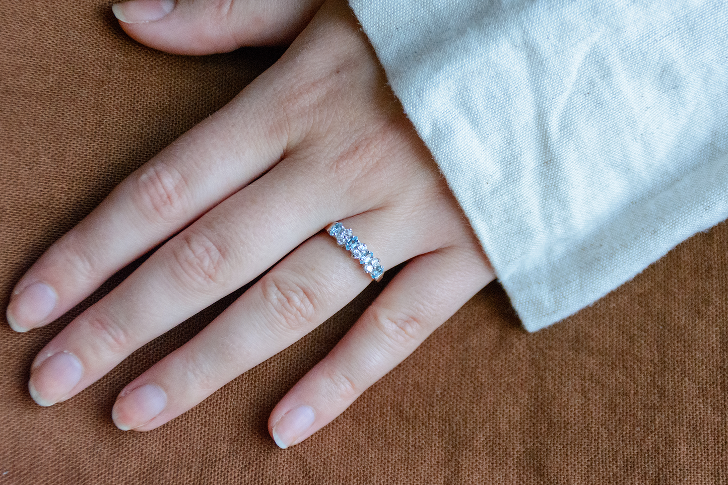 Topaas en zirkonia geelgoud/witgoud ring
